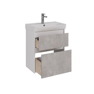 Тумба под раковину Lemark Combi LM03C60T-Beton 60 см белый глянец